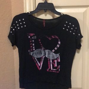 Black see through shirt